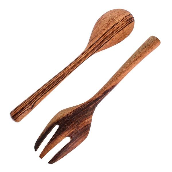 Novica Handmade At The Table Wood Salad Servers (Pair) - Bed Bath ...