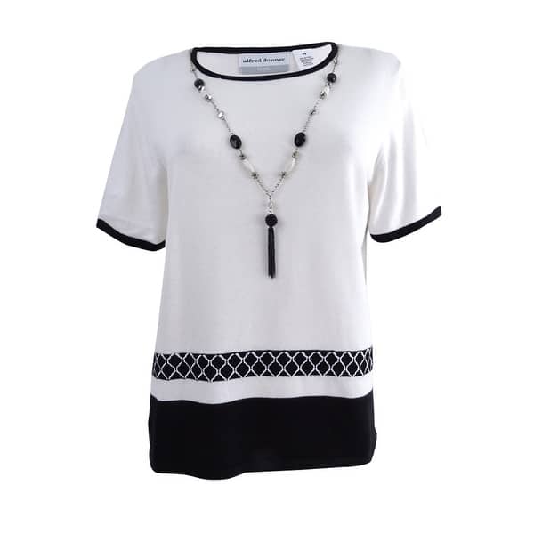 Shop Alfred Dunner Women S Petite Medallion Border Necklace