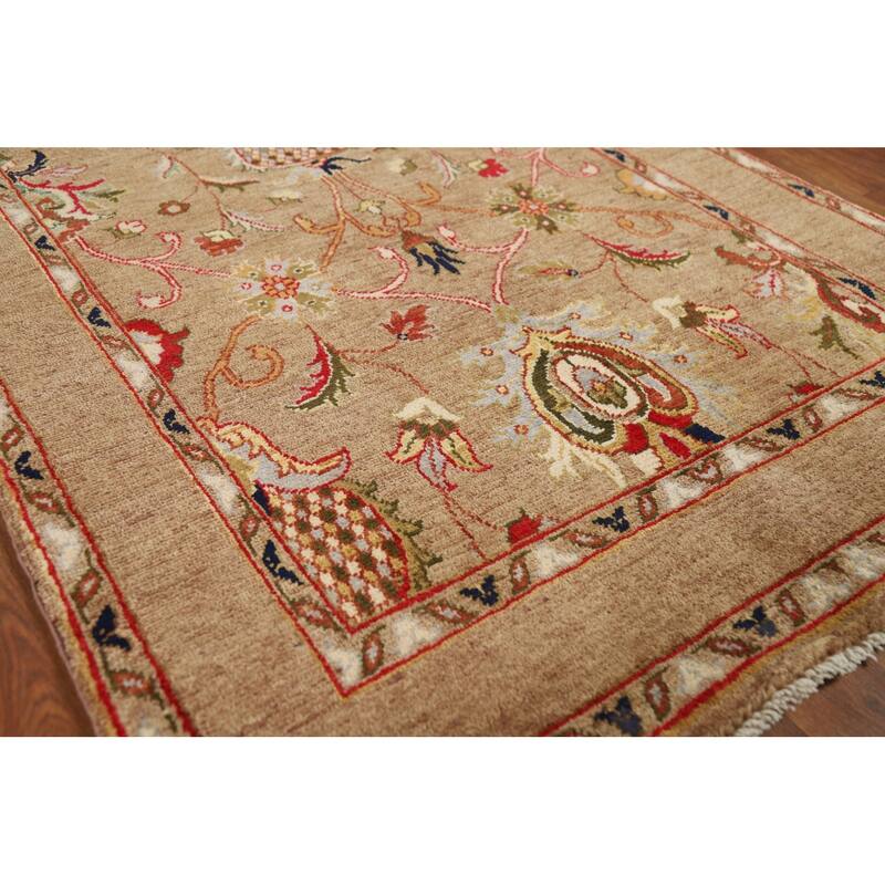 Vegetable Dye Floral Ziegler Oriental Foyer Rug Handmade Wool Carpet - 3'3" x 4'10"