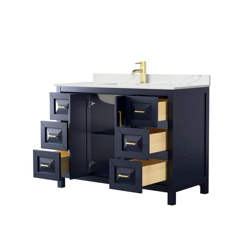 Daria 48-inch Single Vanity, Single Hole Quartz Top