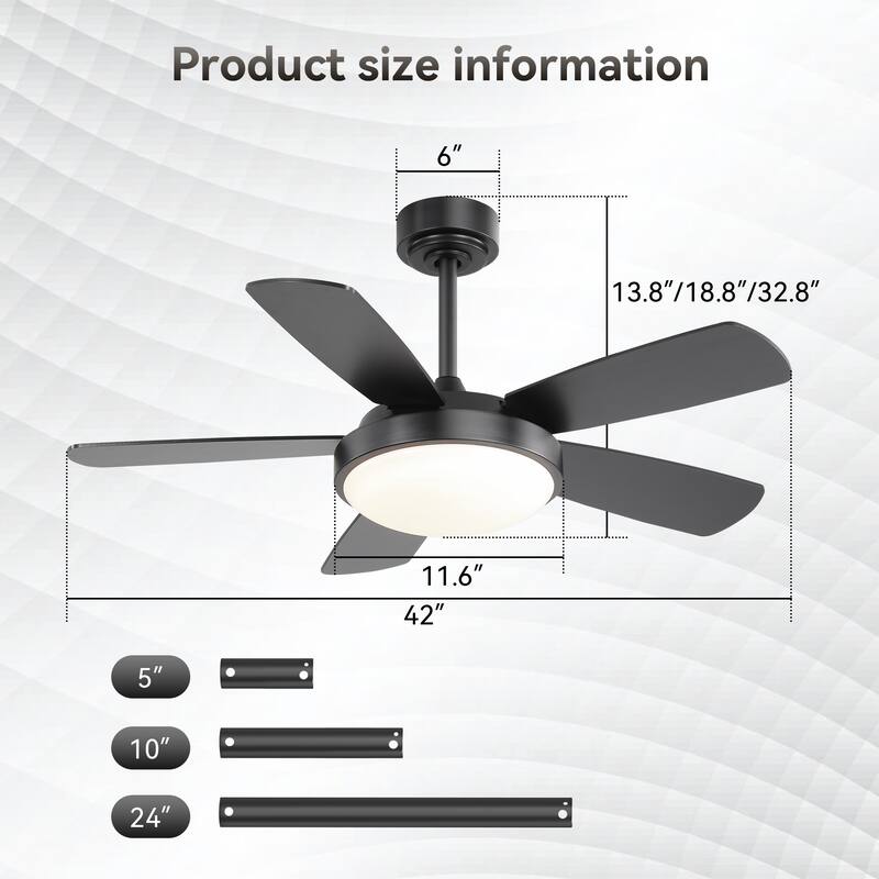 42 Inch Reversible Ceiling Fan / Dimmable Ceiling Fan Light Chandelier