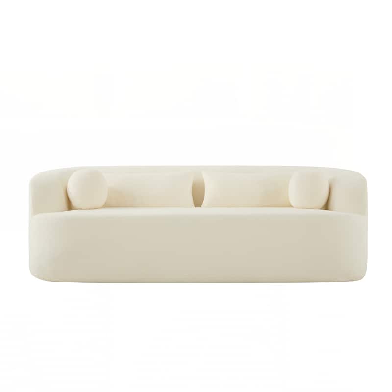 Upholstered Sofa with Pillows, No Assembly Curved Cloud Couch with High-Density Foam