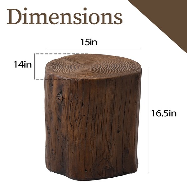 COSIEST Outdoor Wood Tree-Trunk End Table - On Sale - Bed Bath