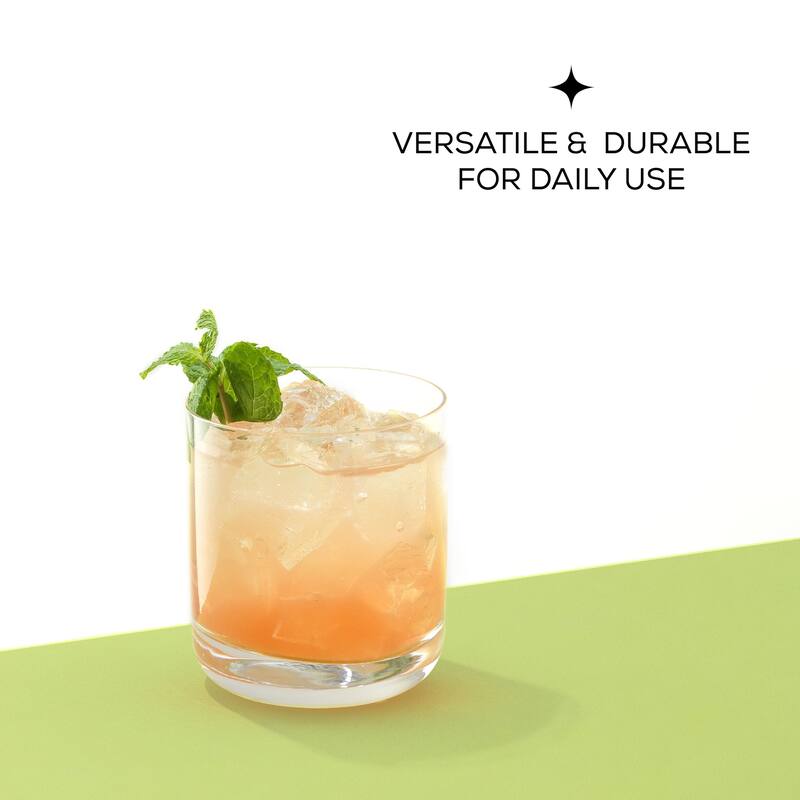 JoyJolt Faye DOF Rock Whiskey Tumbler Glasses - 10 oz - Set of 6 - 10 oz