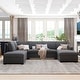 preview thumbnail 2 of 8, U-Shape Sectional Sofa, Double Extra Wide Chaise Lounge Couch