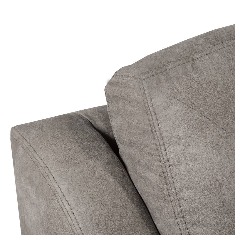 Weston Retro-Modern Grey Fabric Tufted Sofa and Loveseat Set