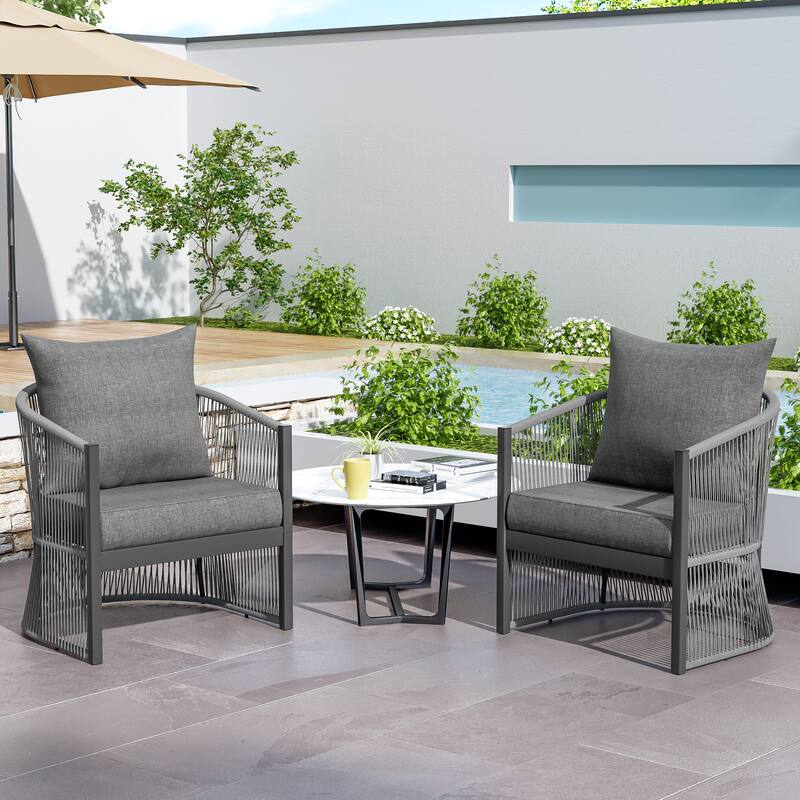 Christopher Knight Home Modern Outdoor Lounge Chair Set of 2 - Grey
