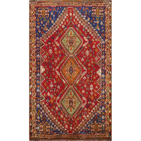 Vegetable Dye Abadeh Nafar Persian Area Rug Handmade Wool Carpet - 3'9" x 5'3"