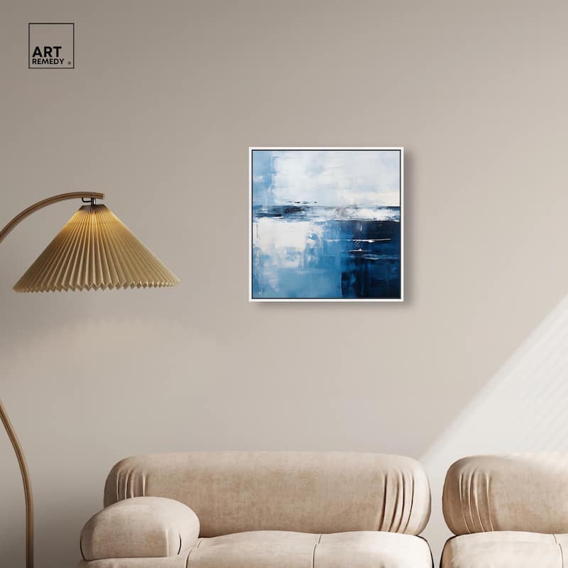 Layers of Blue Canvas by Art Remedy