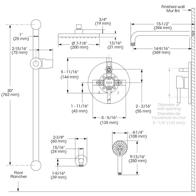 Belanger Delphi Pressure Balanced Shower System from Wall