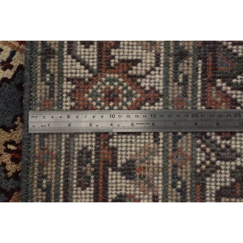 Hand Knotted Oriental 100% Wool Carpet Traditional Medallion Greys & Charcoal Heriz (serapi) Area Rug - 5' 9'' X 4' 1''