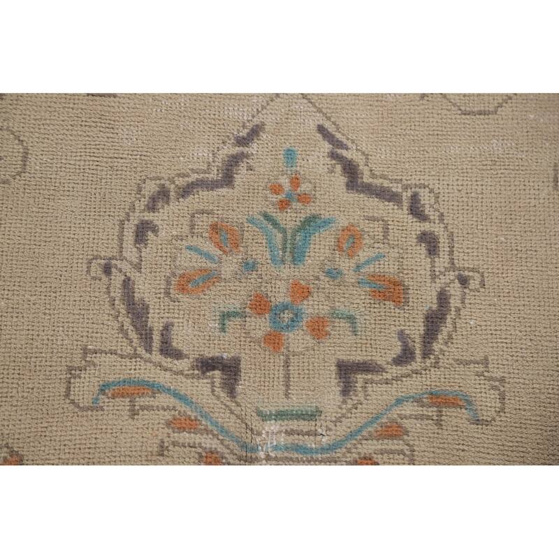 Hand Knotted Oriental 100% Wool Carpet Traditional Floral Beige & Ivories Tabriz Area Rug - 12' 7'' X 9' 5''