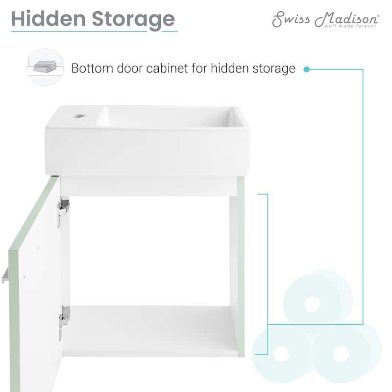 Swiss Madison Colmer 18" Single, One Cabinet, Bathroom Vanity