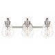 preview thumbnail 1 of 3, Halstead 3-Light Brushed Nickel Vanity Light
