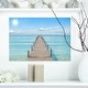 preview thumbnail 13 of 13, Designart "Pier Infinite to the Sea" Seascape Photo Canvas Print 20 in. wide x 12 in. high