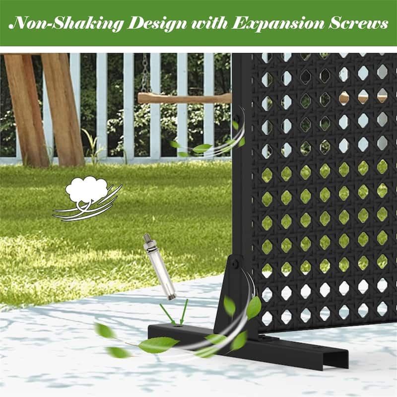 70.75 in. H Steel Outdoor Privacy Screen Panels, Rhombus-Shaped