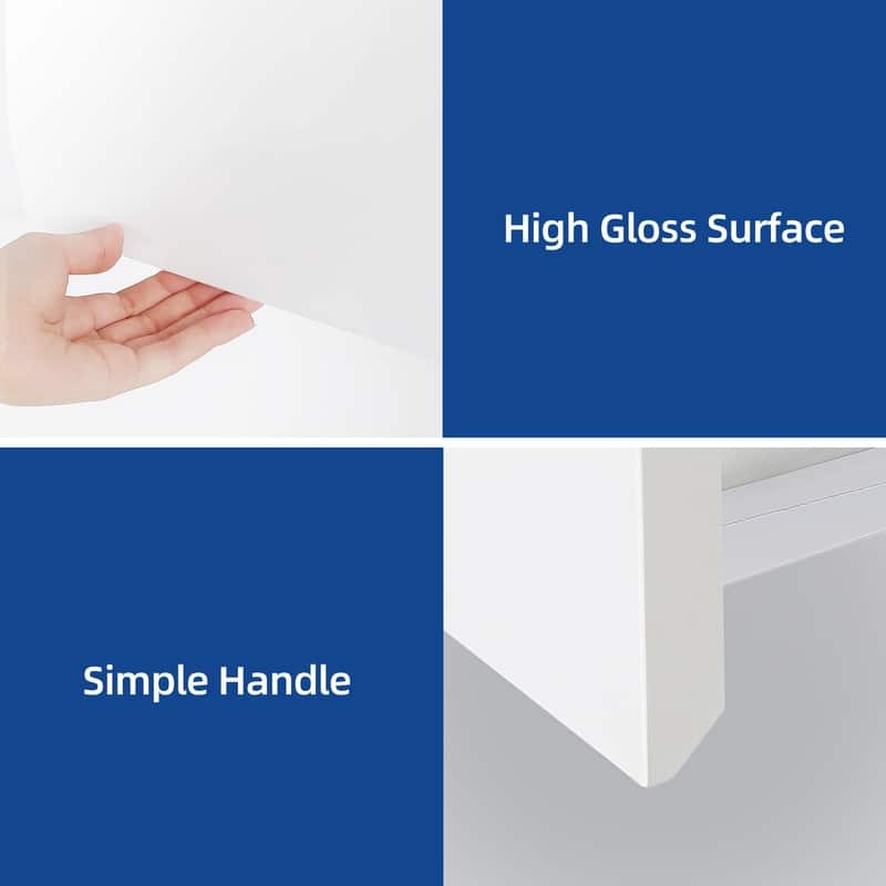 Moasis 4/8 Drawer Dresser Chest of Drawers Tempered Glass Top With LED Light