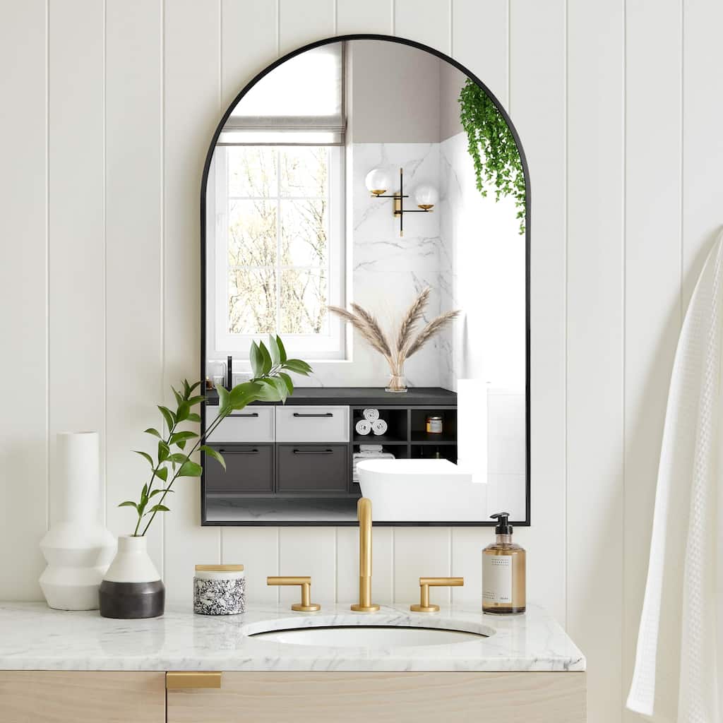 Arched Aluminum Alloy Framed Wall Mirror Decorative Wall Mirror