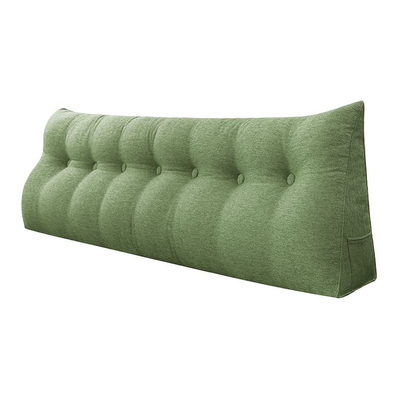 WOWMAX Bed Rest Wedge Reading Pillow Headboard Back Support Cushion - King - Lime Green
