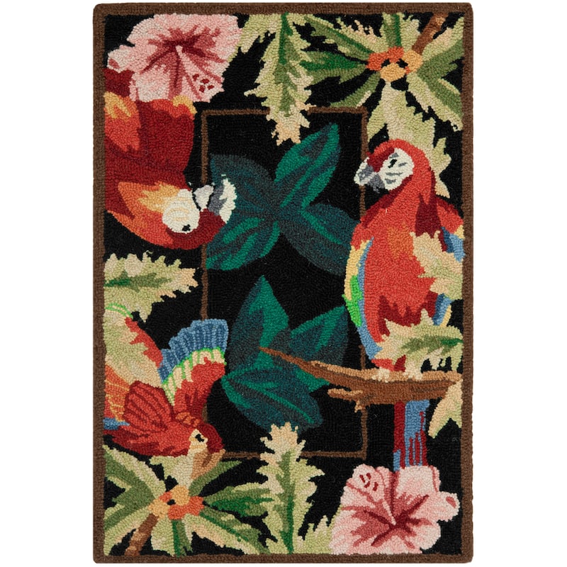 SAFAVIEH Handmade Chelsea Vibretha French Country Wool Rug - 2'6" x 4' - Black