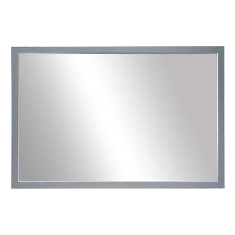 Frame My Mirror Brushed Chrome Framed Vanity Mirror, Ellis Design