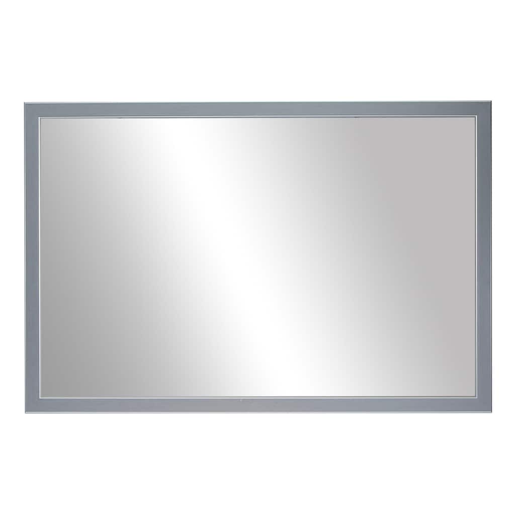 Frame My Mirror Brushed Chrome Framed Vanity Mirror, Ellis Design