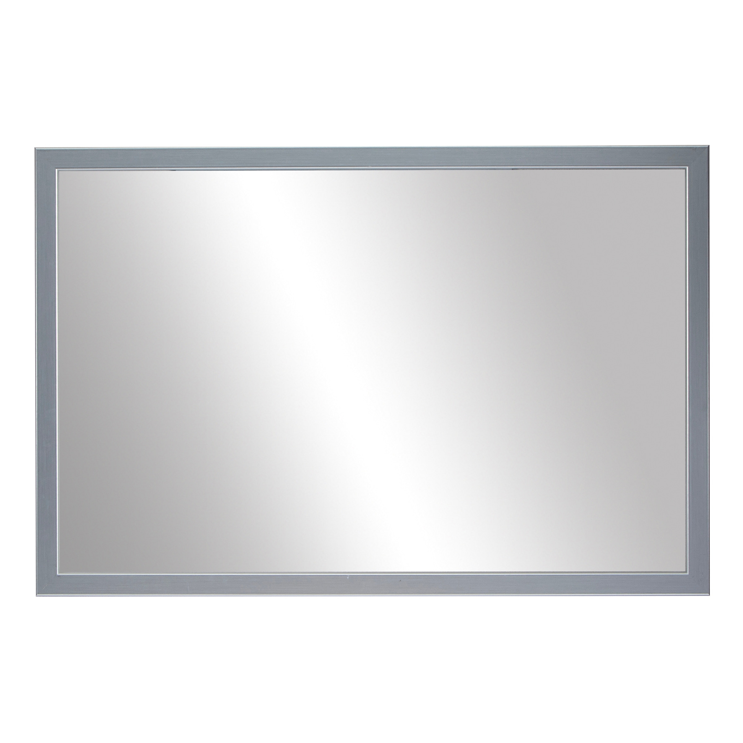 Frame My Mirror Brushed Chrome Framed Vanity Mirror, Ellis Design