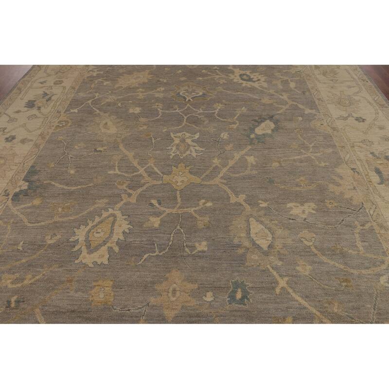Oushak Turkish Area Rug Hand-Knotted Oriental Wool Carpet - 9'2"x 12'0"