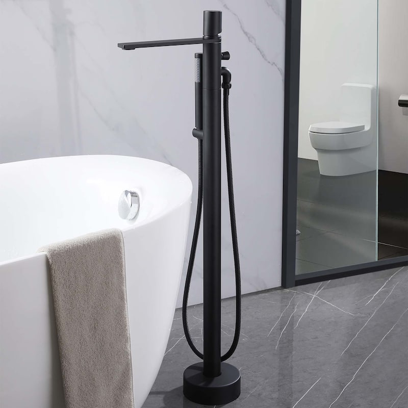 Rbrohant Freestanding Bathtub Faucet with Hand Shower Floor Mount Tub Filler