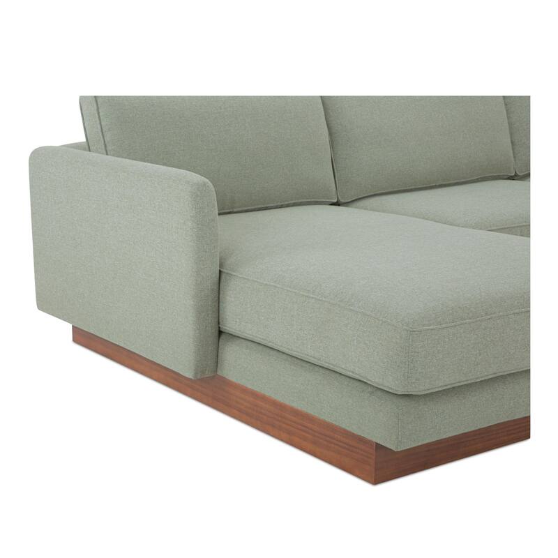 NADAAL STUDIOS Indigo, Sectional With Walnut Base - 112"W x63"D x30.7"H