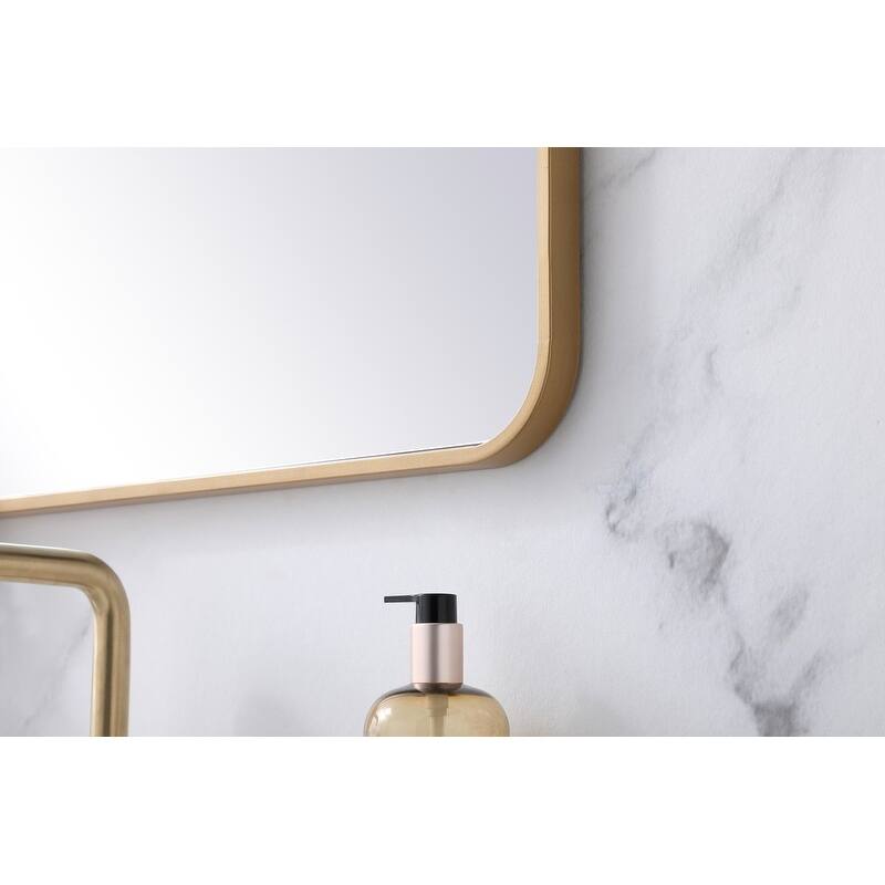 Ezra Soft Corner Metal Rectangular Mirror
