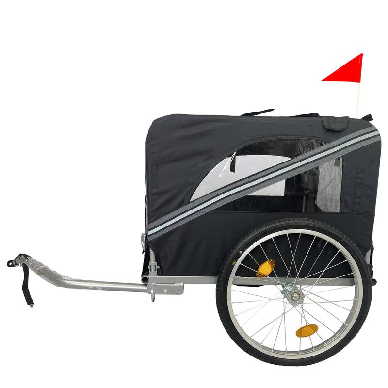 Durable Dog Bike Trailer with 20-Inch Wheels, Zippered Mesh Doors, and 88lb Capacity