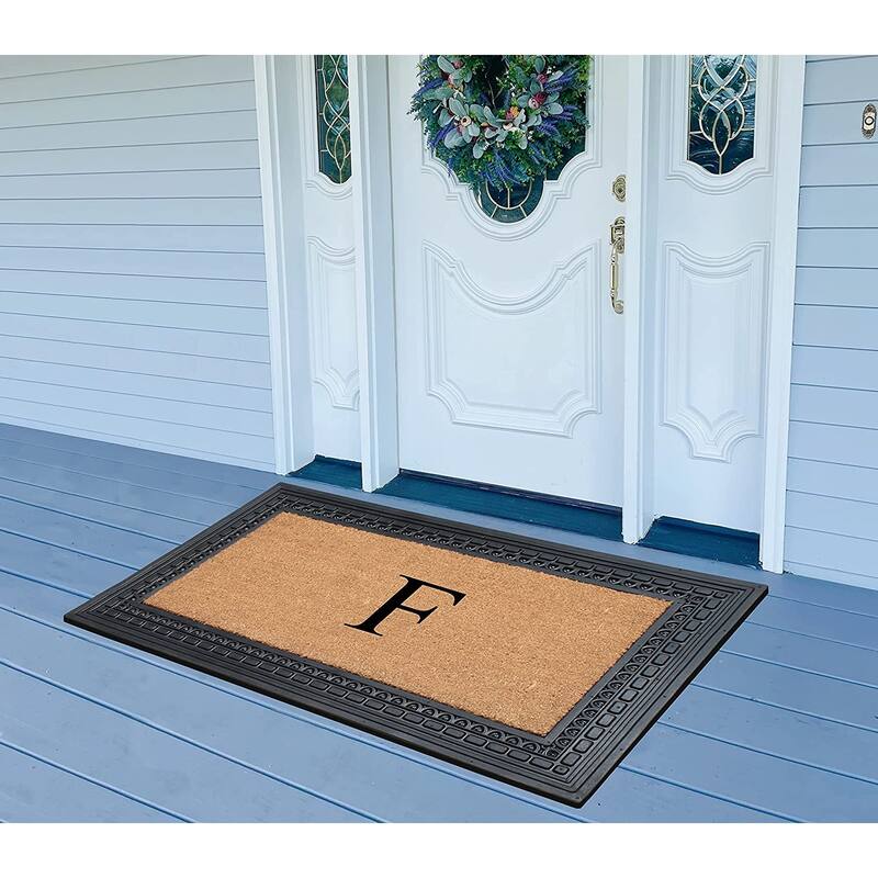 A1HC Rubber and Coir, 24" X 39" Heavy Duty Outdoor Monogrammed Doormat