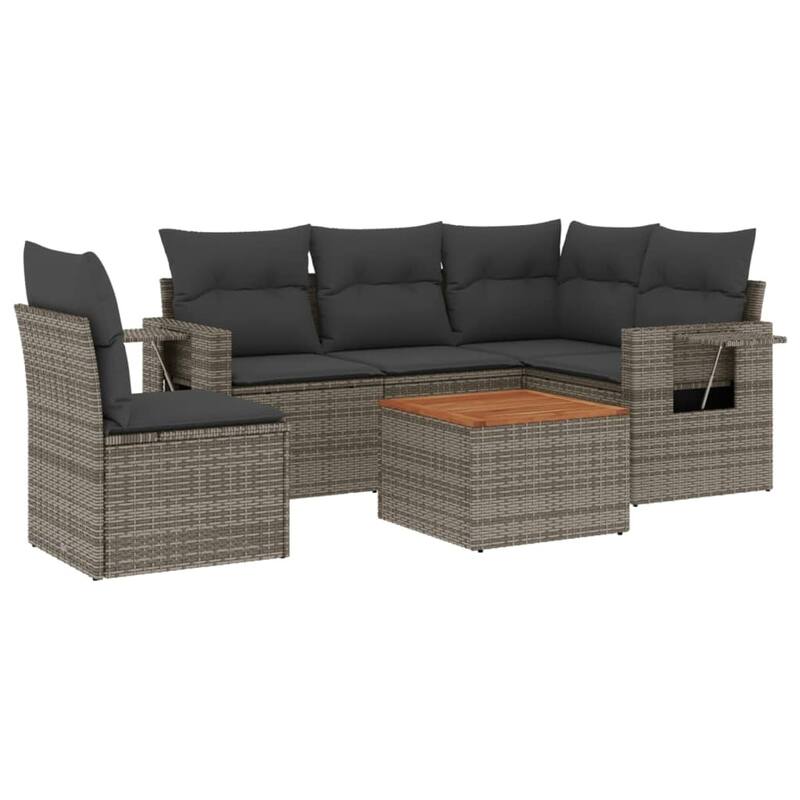 vidaXL Garden Sofa Set PE rattan Large UV-resistant materials