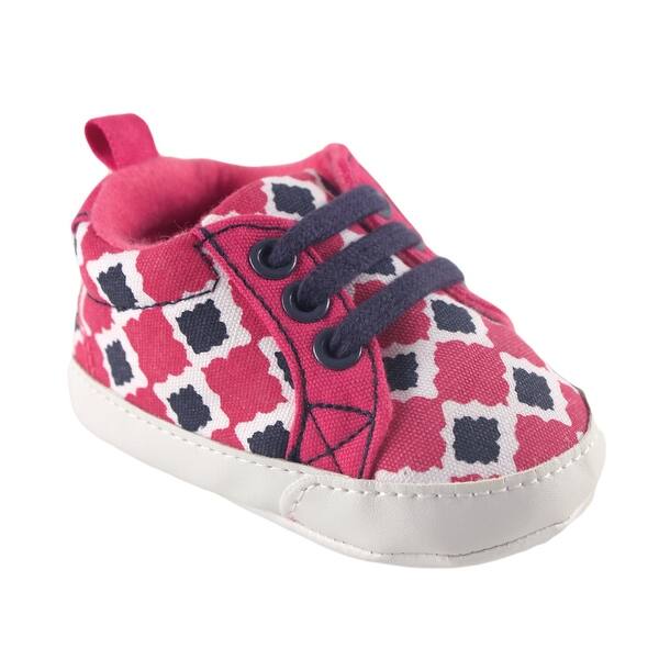 slide 1 of 1, Yoga Sprout Baby Girl Sneakers, Pink Bird 0-6 Months - Pink Bird