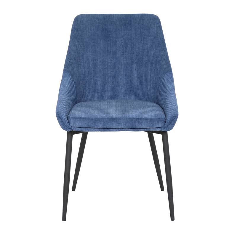 Silver Orchid Alba Upholstered Dining Chair with Black Metal Finish - Set of 2