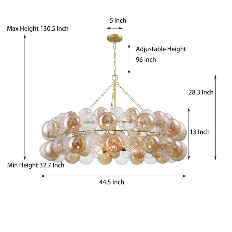 Acroma - 3 Light Dimmable Glass Globe Bubble Chandelier - N/A