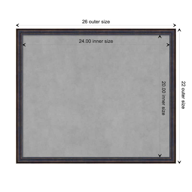 Amanti Art Dark Bronze Scoop Framed Magnetic Board - Board Size 24x20