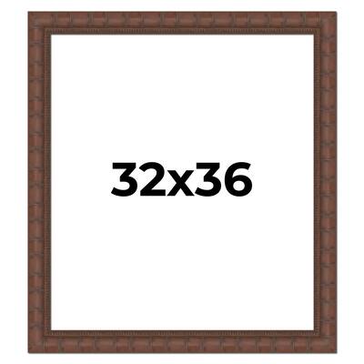 32x36 Frame Pewter Solid Wood Picture Frame Width 1.625 Inches | Interior Frame Depth 0.6875 Inches