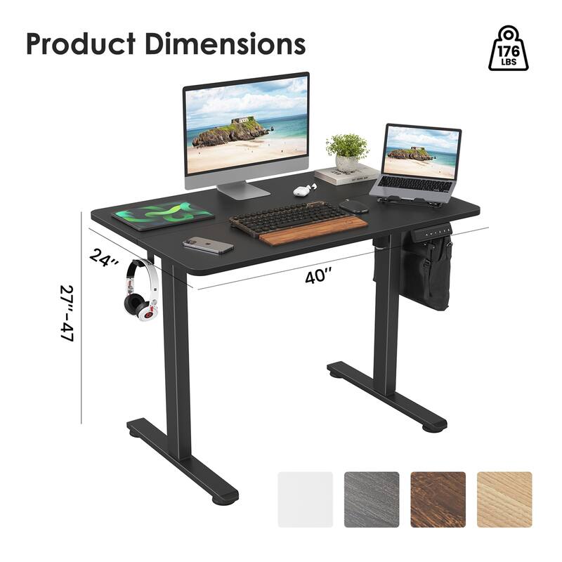 Electric Standing Adjustable Height Sit Stand Home Office Desk w/ Splice Board