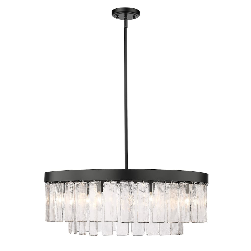 Ciara 27" Wide 9-Light Chandelier with Hammered Water Glass
