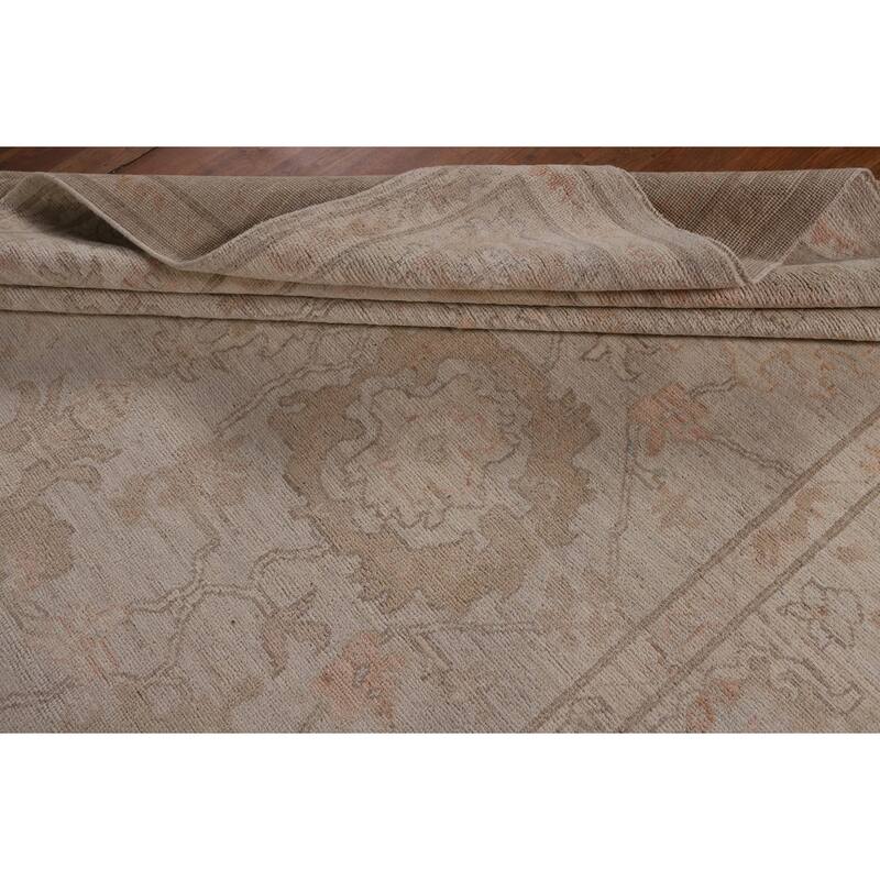 Floral Oriental Oushak Turkish Area Rug Hand-Knotted Wool Carpet - 7'9"x 10'3"