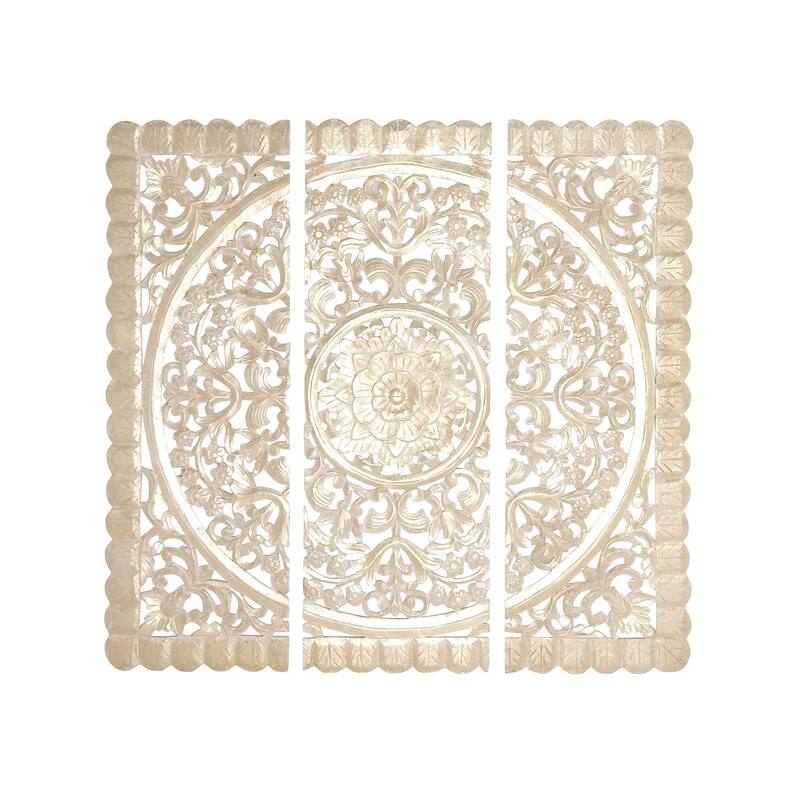 Wood Wall Panel Set Of 3 48W, 48H - 0.5 x 16 x 48