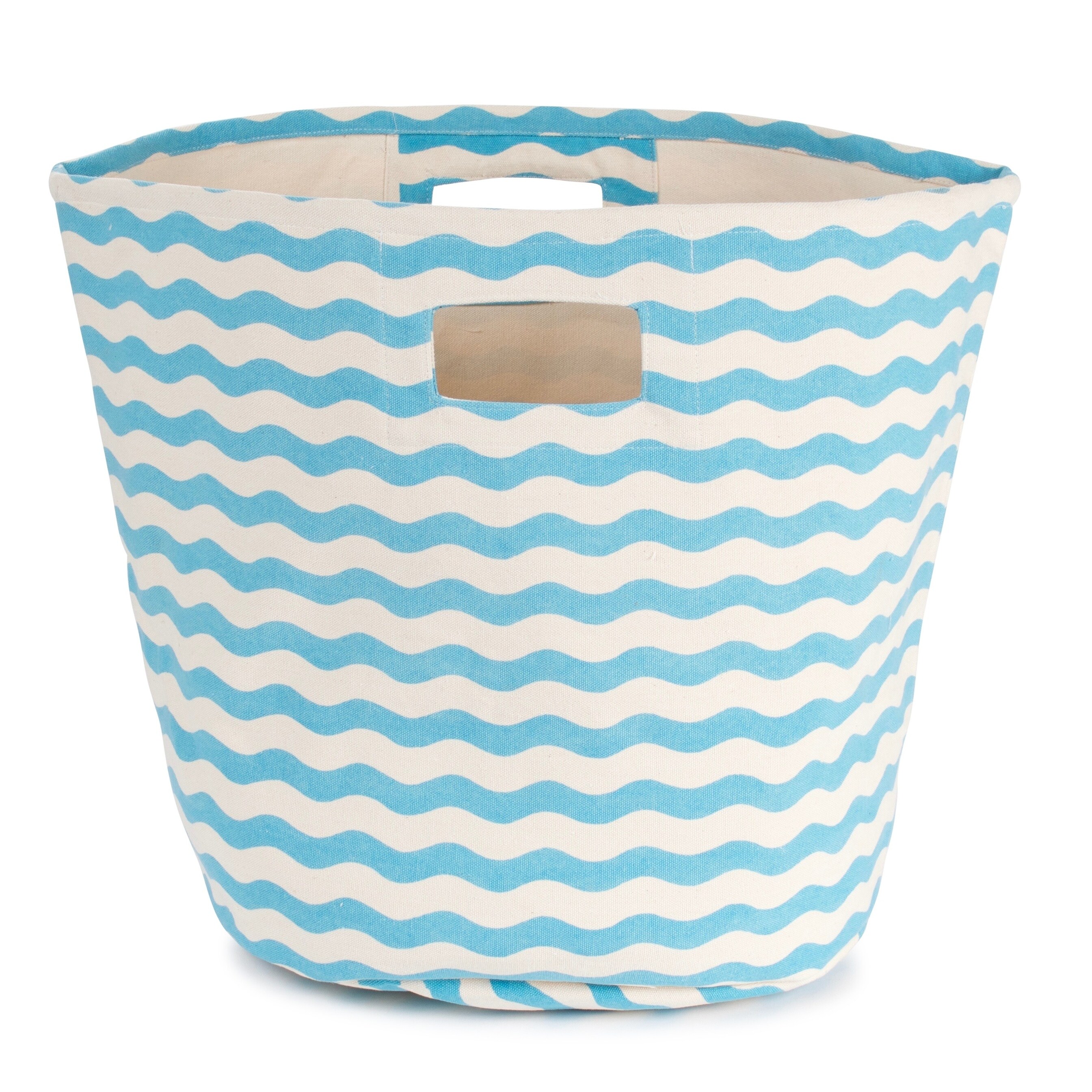 Shop Black Friday Deals On Extra Large Chevron Canvas Floor Bin Light Blue Overstock 17953810