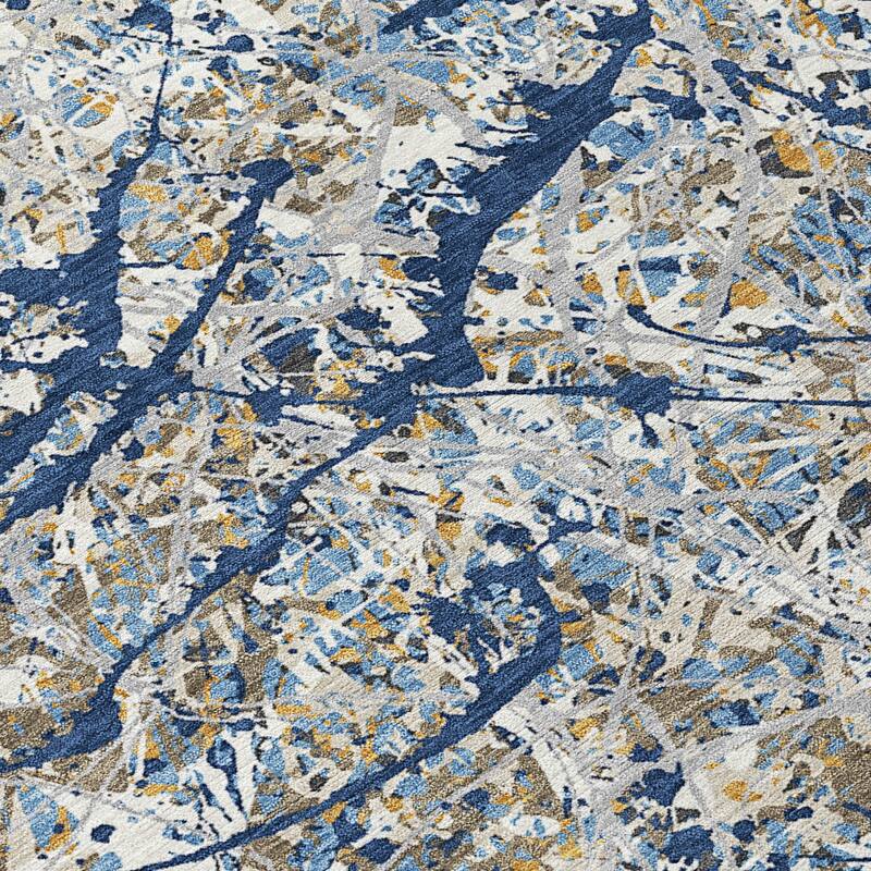 Machine Washable Indoor/ Outdoor Modern Splatter Chantille Rug