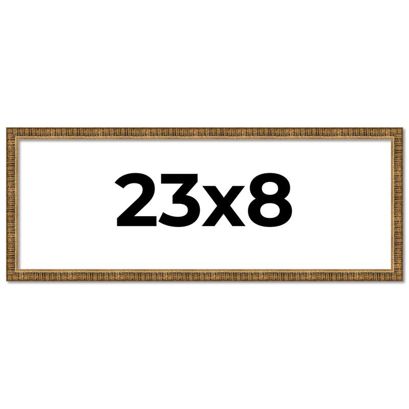 23x8 Frame Gold Solid Wood Picture Frame - Complete Modern Photo Frame