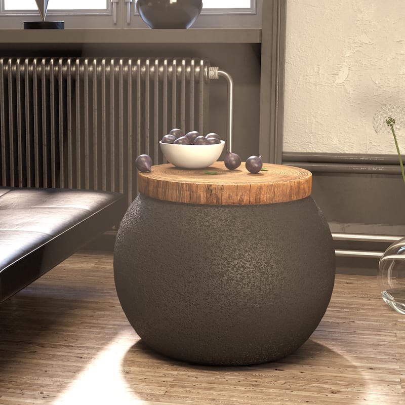 COSIEST Faux-Wood Top Side Table