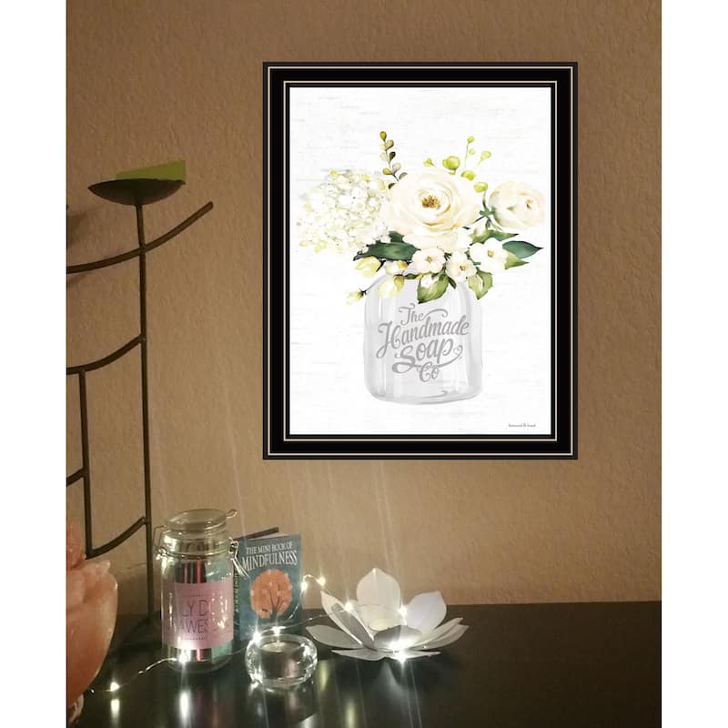 TrendyDecor4U Contemporary "Bathroom Flower Ja" Framed Print Wall Art