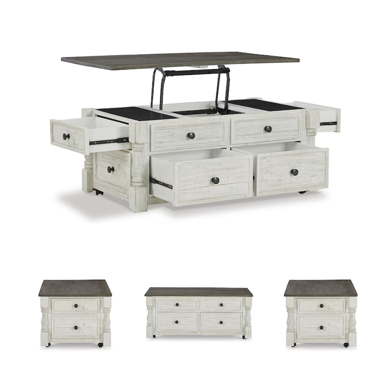 Signature Design by Ashley Havalance White/Gray Lift Top Cocktail Table - 26"W x 46"D x 20"H