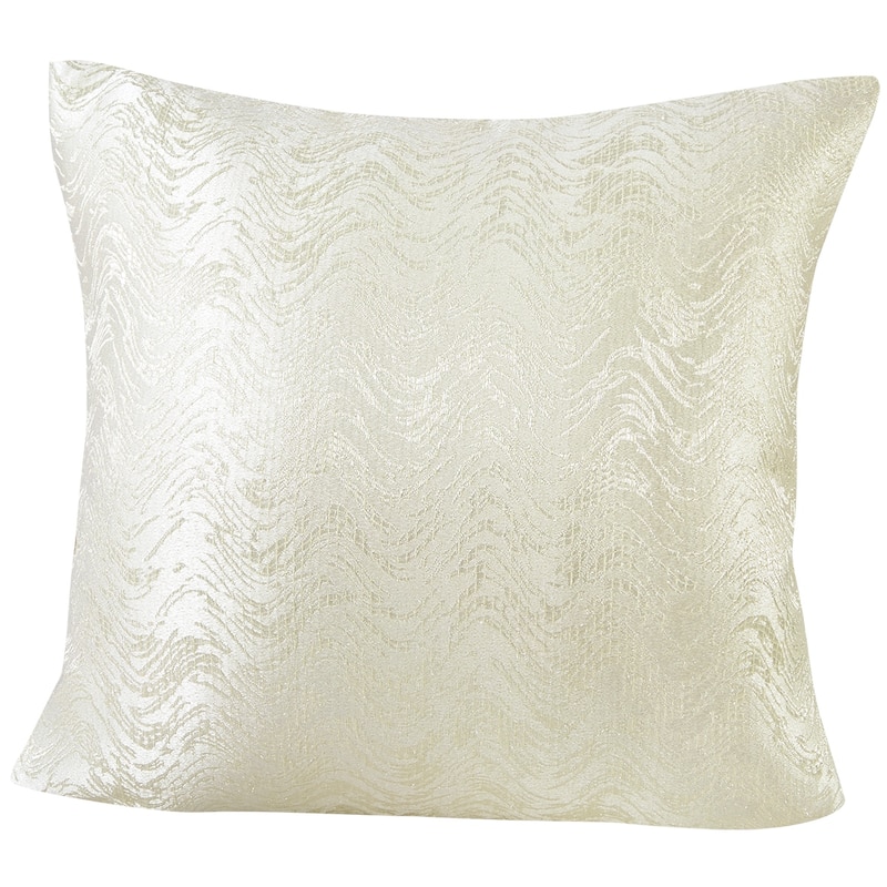 Violet Linen Eden Chevron Pattern, 18 Inch x 18 Inch, Square, Decorative Cushion Cover - Cream